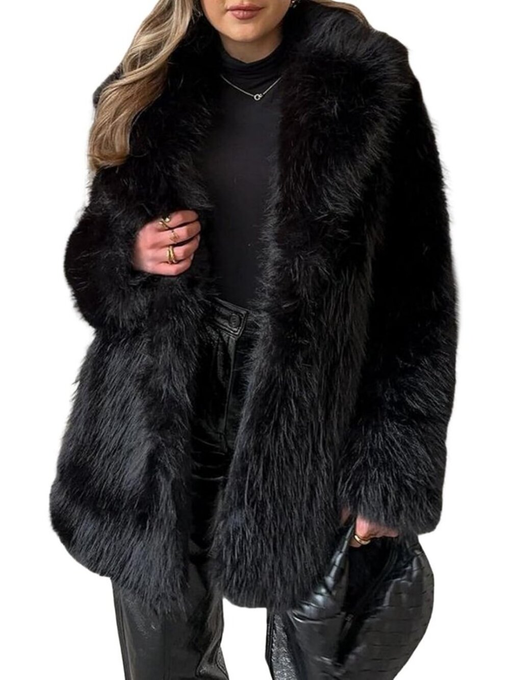 Cozy Long Faux Fur Coat for Women - Warm Fluffy Jacket for Winter Fashion